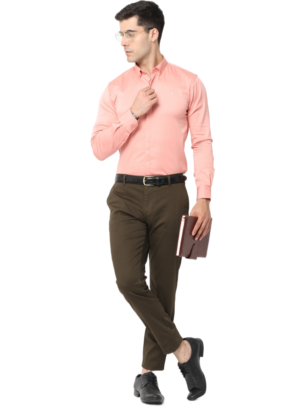 Men's Slim Fit, Brown Cotton Chino Pants