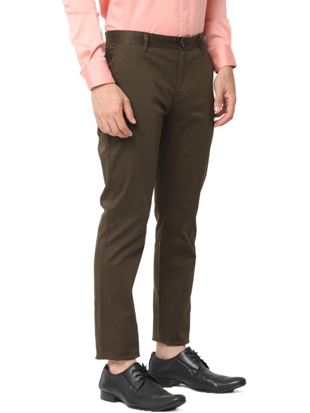 Men's Slim Fit, Brown Cotton Chino Pants