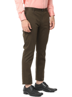 Men's Slim Fit, Brown Cotton Chino Pants