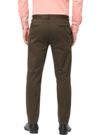 Men's Slim Fit, Brown Cotton Chino Pants