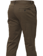 Men's Slim Fit, Brown Cotton Chino Pants