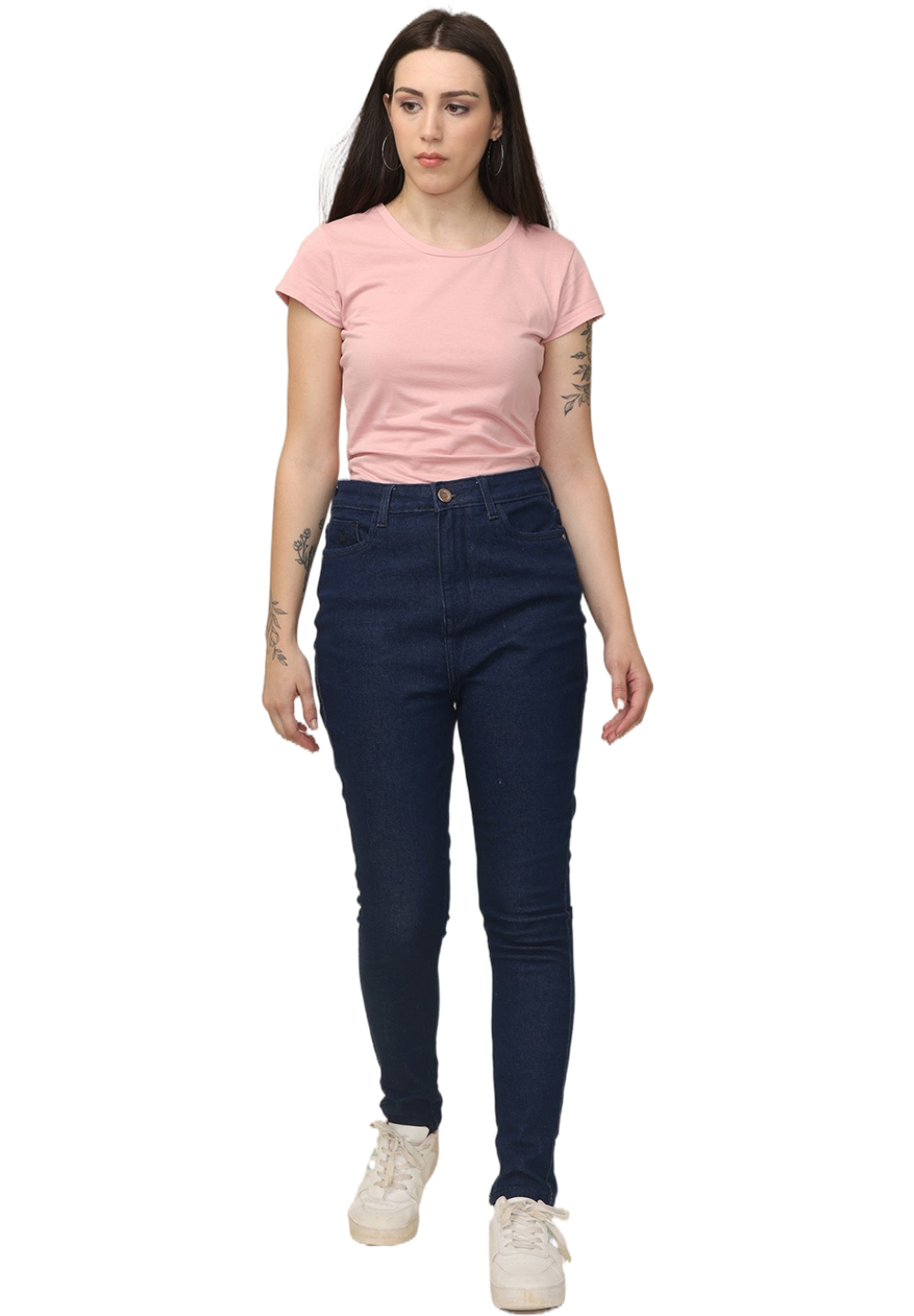 Women's Skinny Fit Mid Rise Core Jeans Trouser, Blue