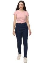 Women's Skinny Fit Mid Rise Core Jeans Trouser, Blue
