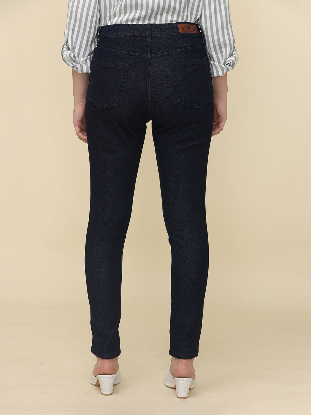 Women's Skinny Fit Mid Rise Core Jeans Trouser, Dark Indigo