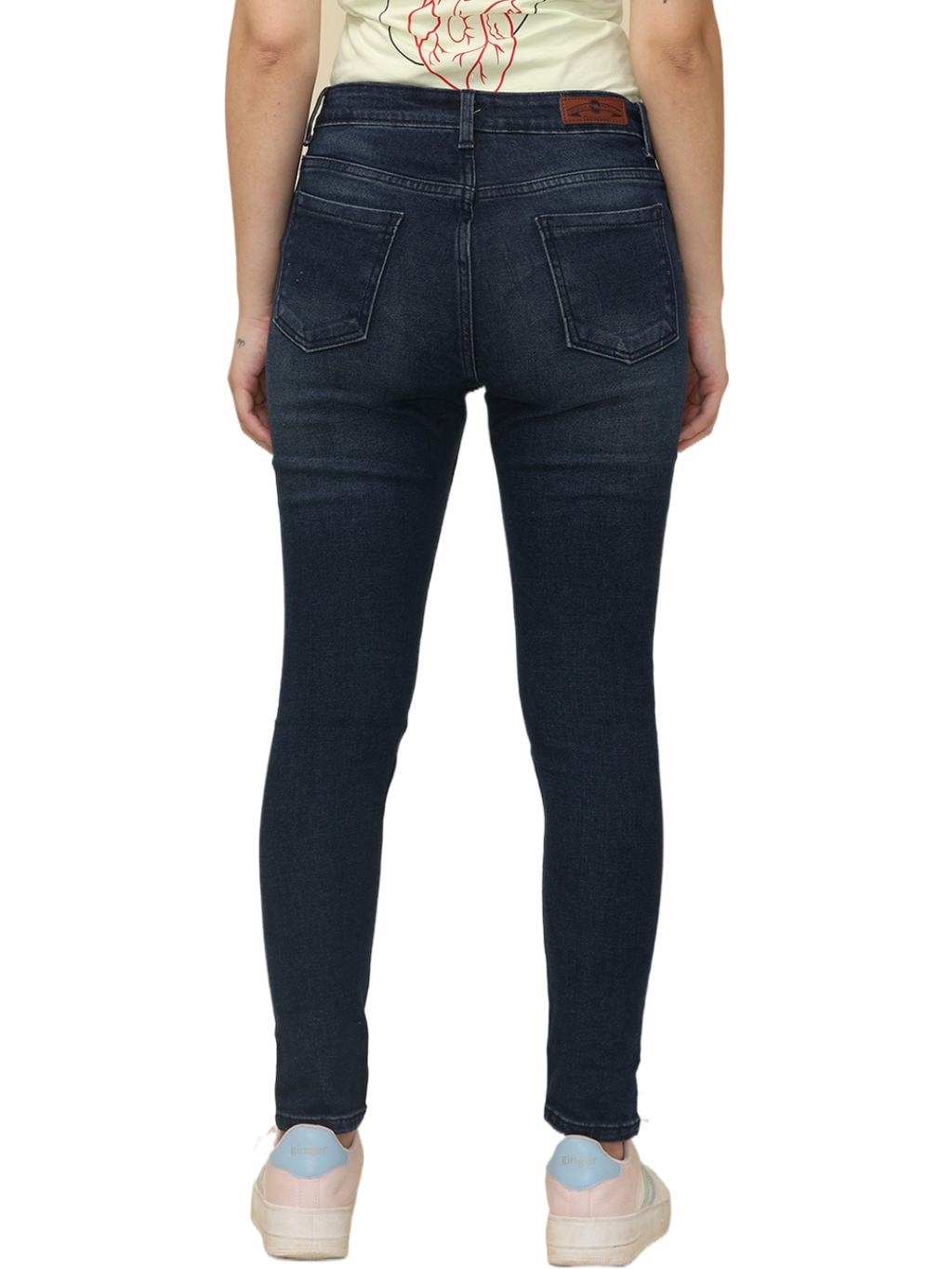 Women's Skinny Fit Mid Rise Light Faded Jeans Trouser, Blue