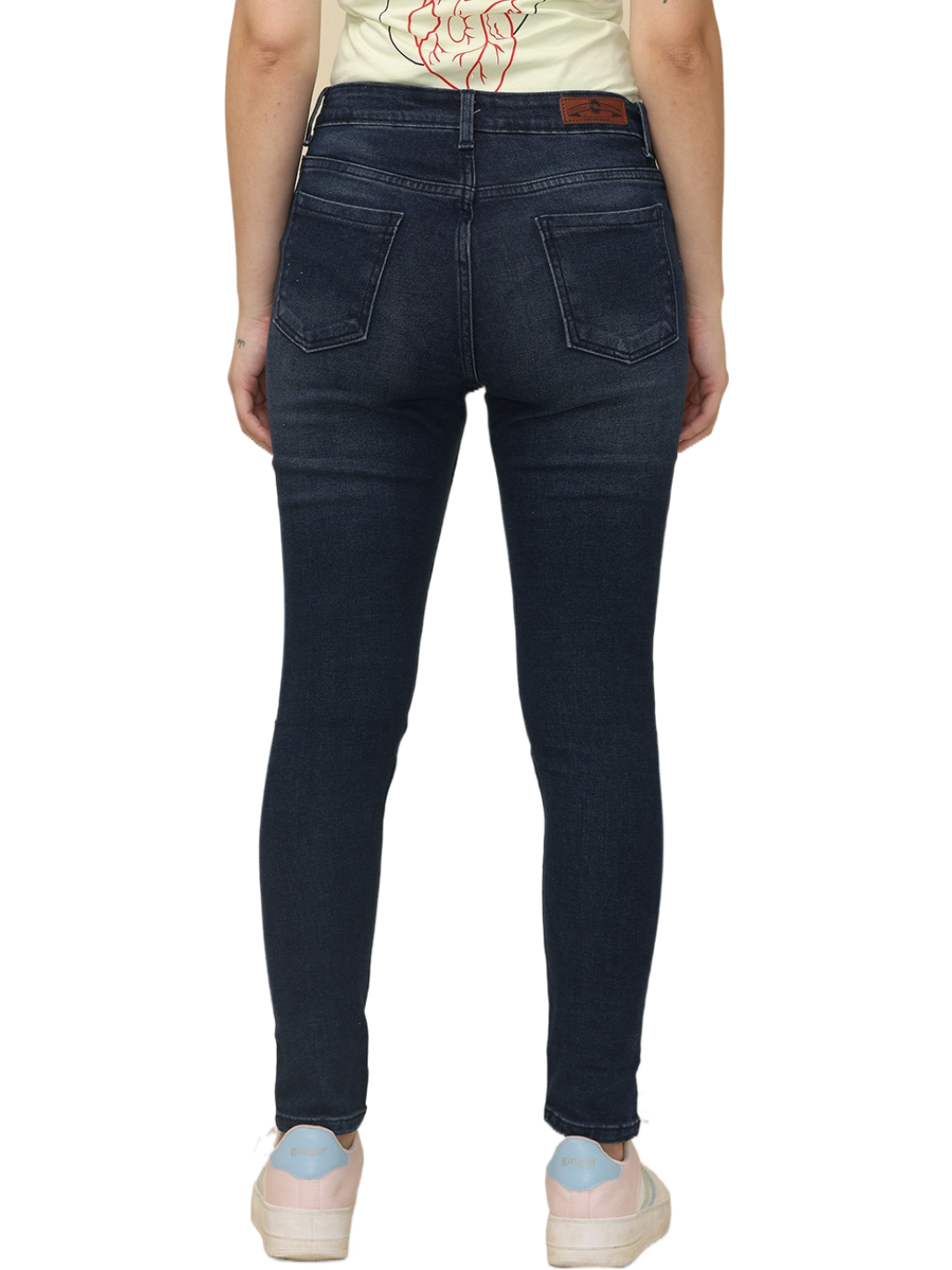 Women's Skinny Fit Mid Rise Light Faded Jeans Trouser, Blue