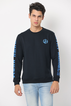 Men's Slim Fit Crew Neck Long Sleeve Sweat Shirt, Black