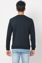 Men's Slim Fit Crew Neck Long Sleeve Sweat Shirt, Black