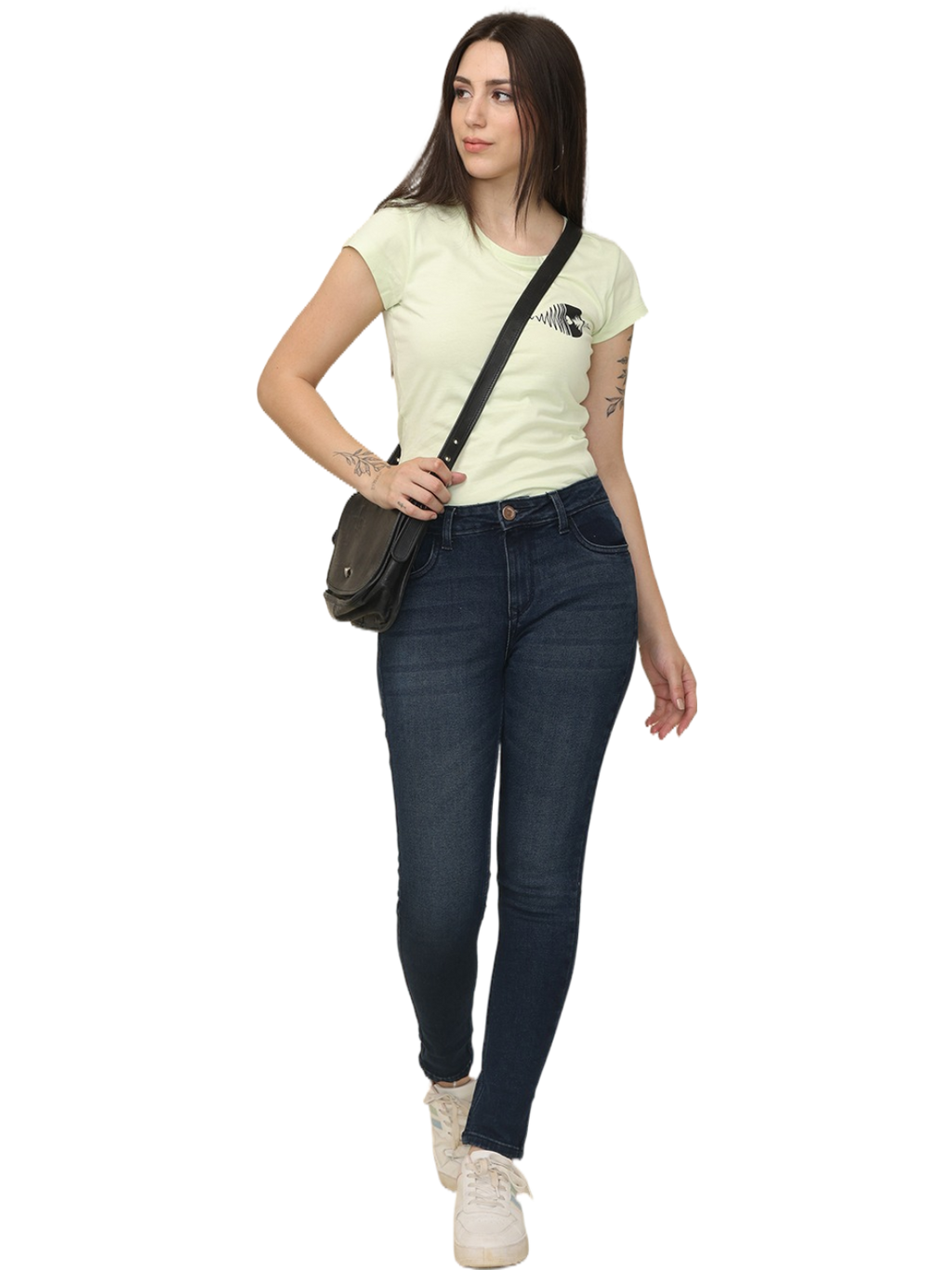 Women's Skinny Fit Mid Rise Light Faded Jeans Trouser, Blue
