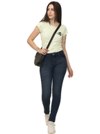 Women's Skinny Fit Mid Rise Light Faded Jeans Trouser, Blue