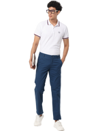 Men's Navy Blue Slim Fit Casual Chino Trouser