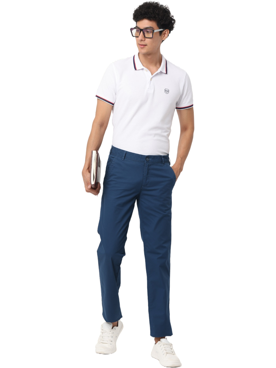Men's Navy Blue Slim Fit Casual Chino Trouser