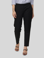 Women's Black Elasticated Slim Fit Formal Trouser