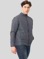 Men's Slim fit Full Sleeve Puffer Jacket, Dark Grey