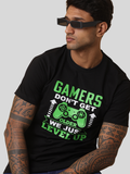 Men's Black Printed Round Neck T-Shirt
