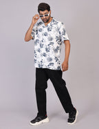 Men’s White Printed Half Sleeve Shirt – Regular Fit