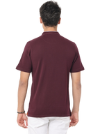 Men's Maroon Short Sleeve Henley T-Shirt