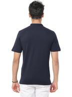 Men's Navy Short Sleeve Henley Neck T-Shirt