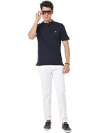 Men's Navy Short Sleeve Henley Neck T-Shirt