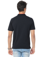Men's Short Sleeve Henley Neck T-Shirt, Black
