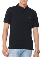 Men's Short Sleeve Henley Neck T-Shirt, Black