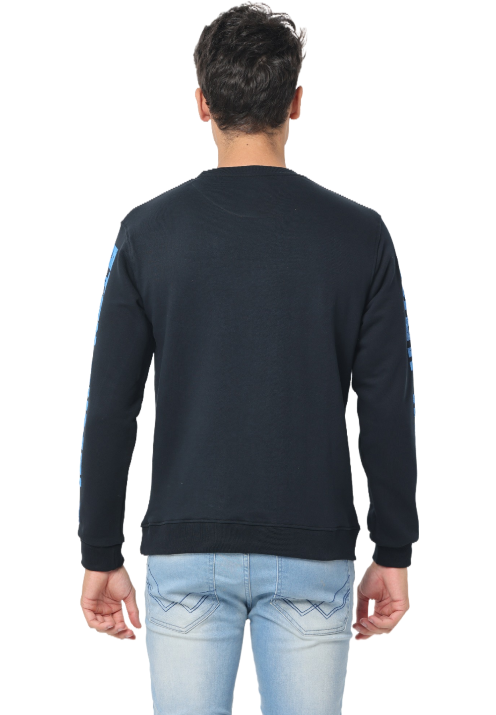 Men's Black Black Slim Fit Sweatshirt
