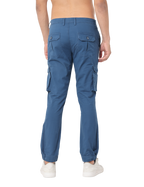 Men's Teal Slim Fit Cargo Trouser