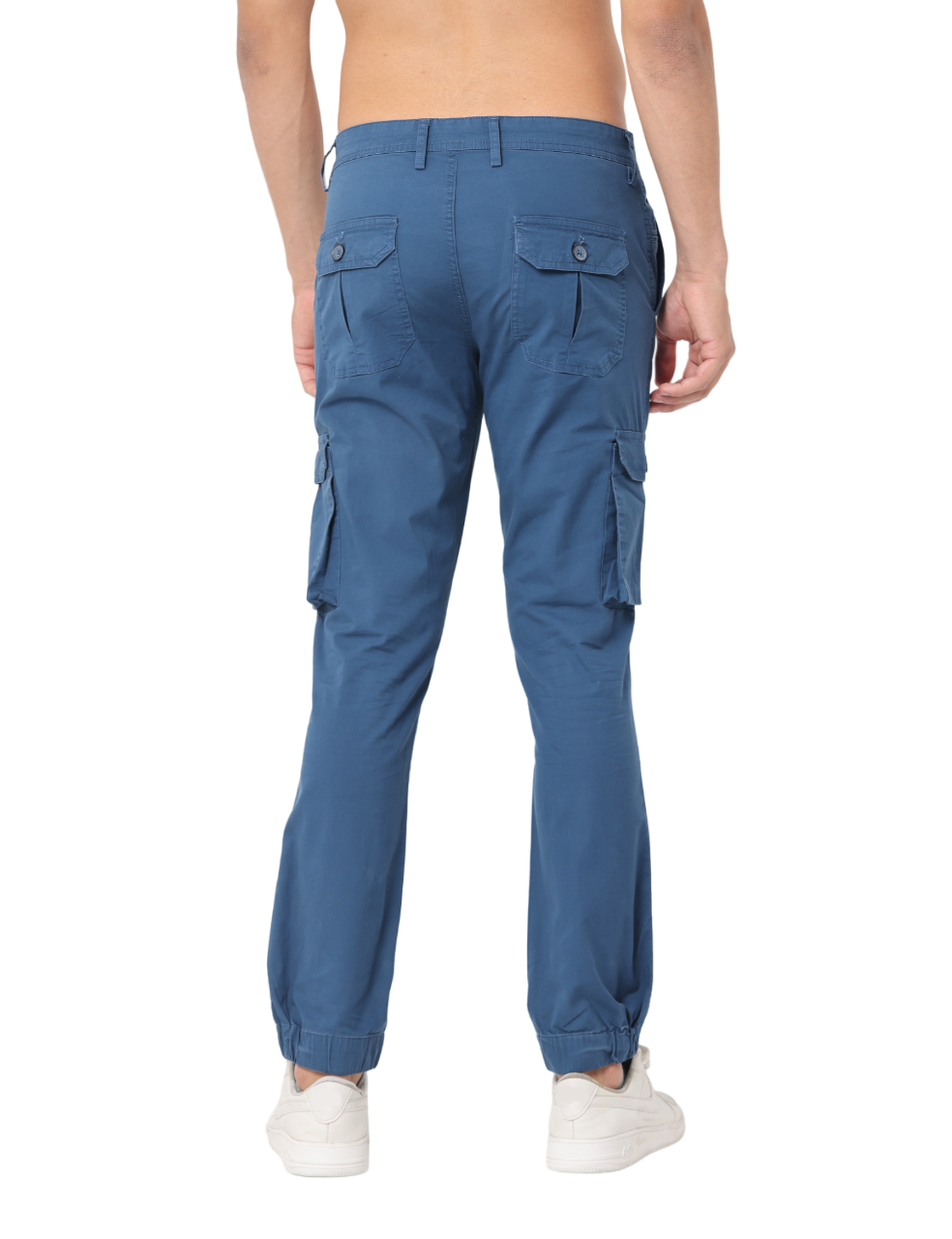 Men's Teal Slim Fit Cargo Trouser