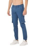 Men's Teal Slim Fit Cargo Trouser