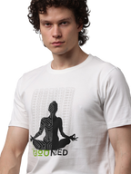 Men's Printed Round Neck T-Shirt, Off White
