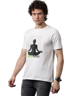 Men's Printed Round Neck T-Shirt, Off White