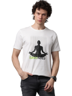 Men's Printed Round Neck T-Shirt, Off White