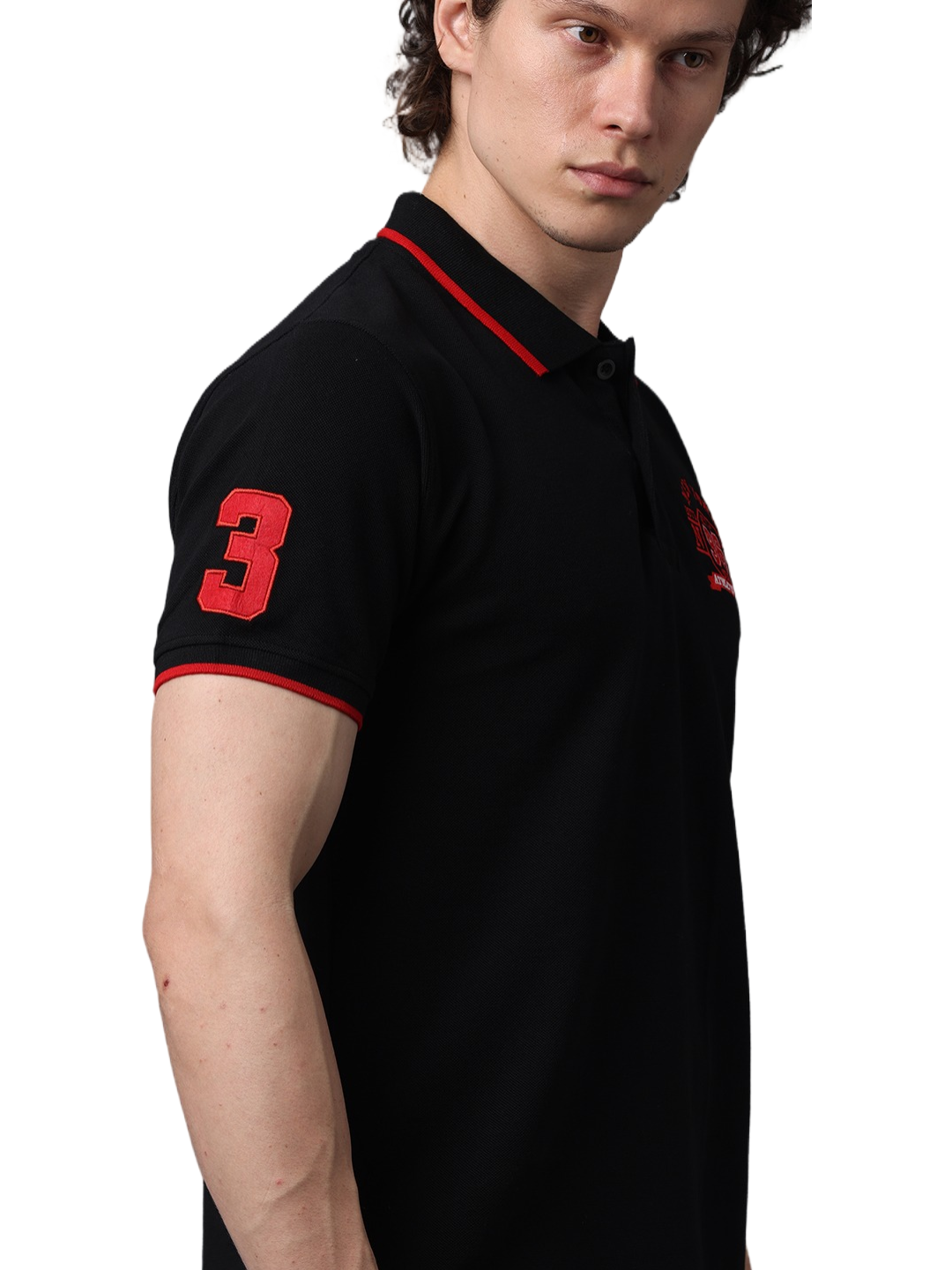Men's Red Contrast Half Sleeves Polo T-Shirts
