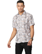 Men's Leopard Print Short Sleeve Casual Shirt
