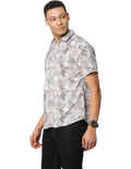 Men's Leopard Print Short Sleeve Casual Shirt
