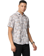 Men's Leopard Print Short Sleeve Casual Shirt