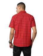 Men's Red Checkered Slim Fit Casual Shirt