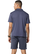 Men's Blue Athleisure Dry Fit Polo T-Shirt