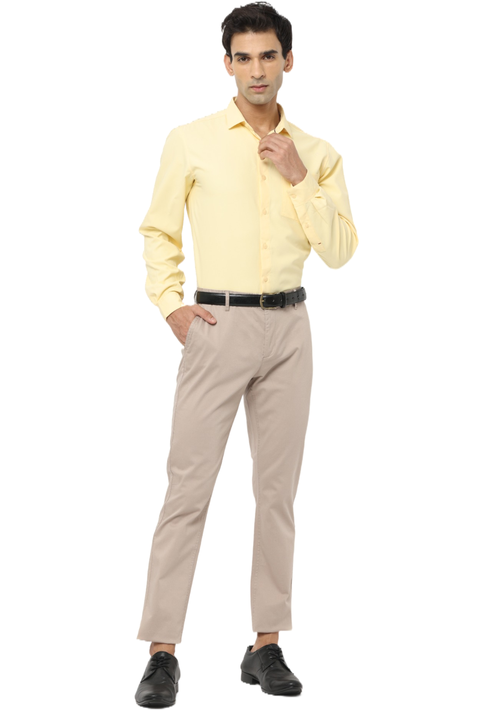 Men's Beige Slim Fit Casual Chino Trouser