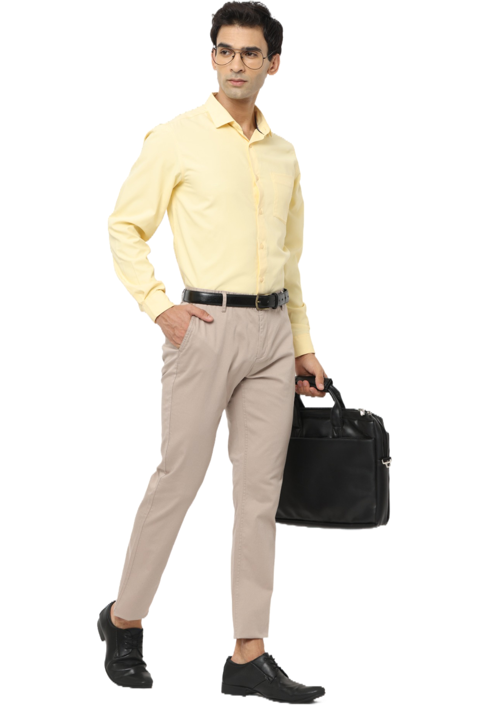 Men's Beige Slim Fit Casual Chino Trouser