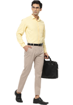 Men's Beige Slim Fit Casual Chino Trouser