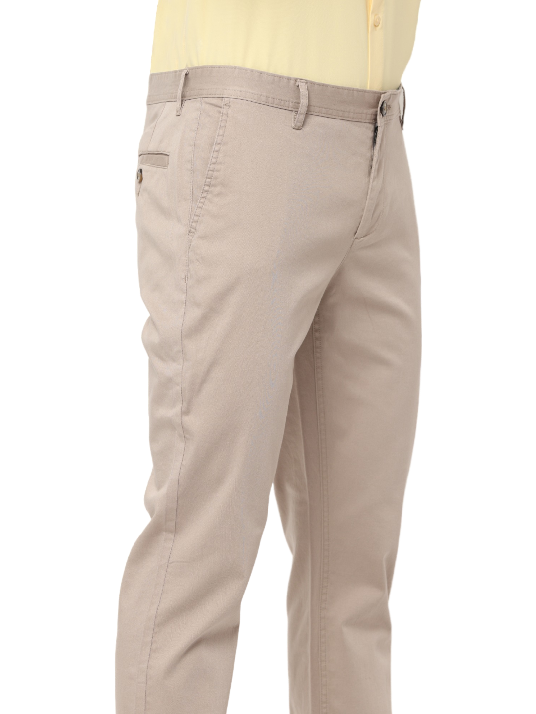 Men's Beige Slim Fit Casual Chino Trouser