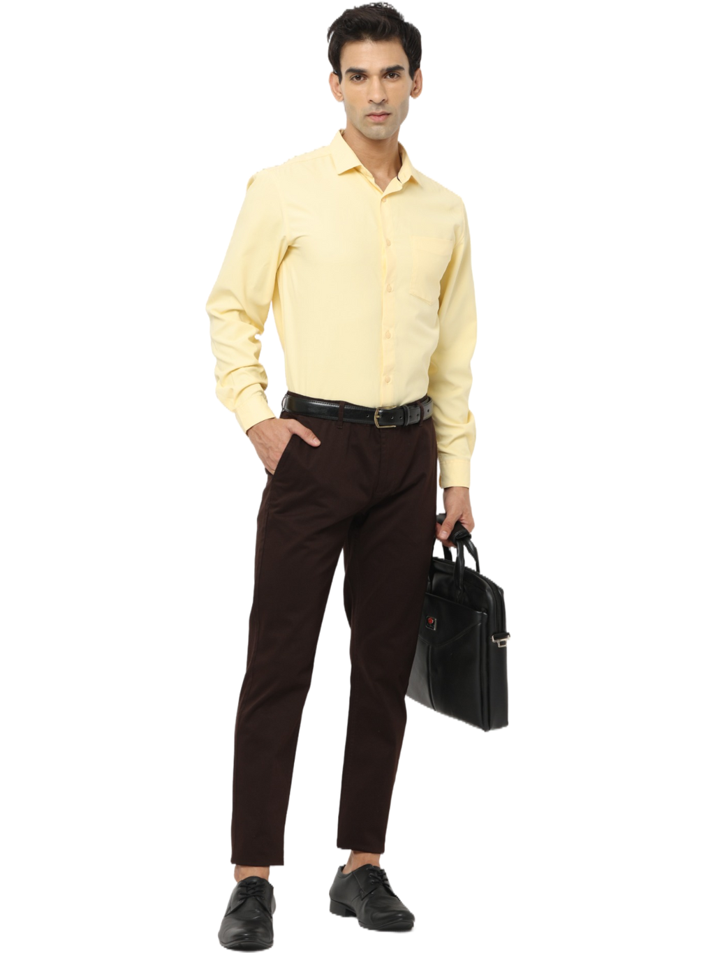 Men's Slim Fit Cotton Chino Pants, Chocolate Brown