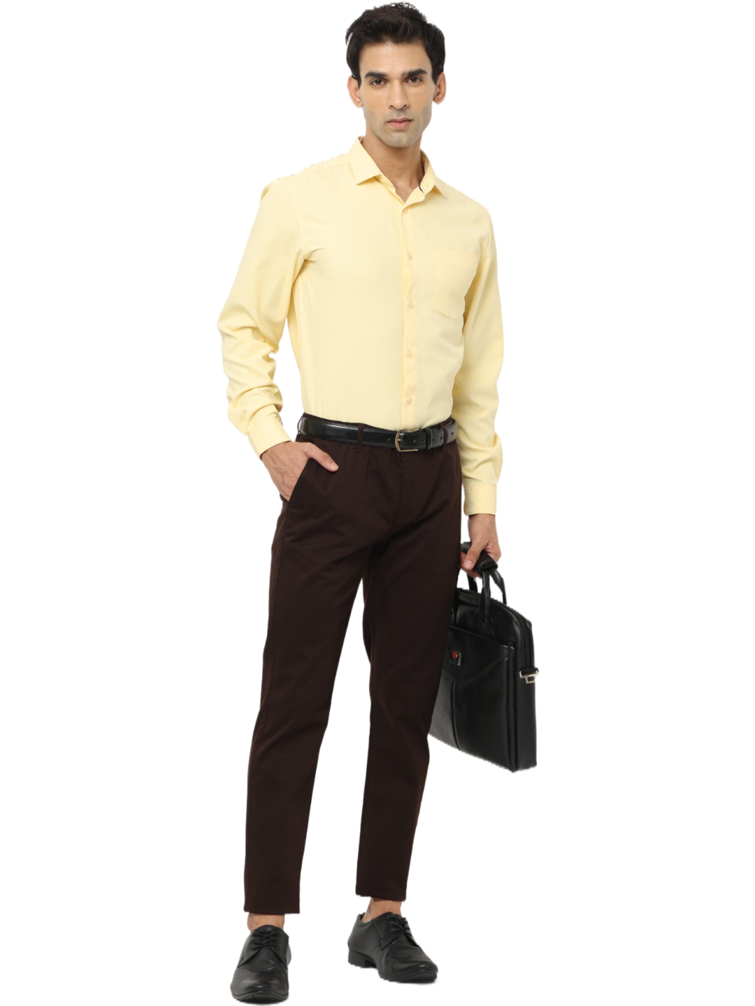 Men's Slim Fit Cotton Chino Pants, Chocolate Brown