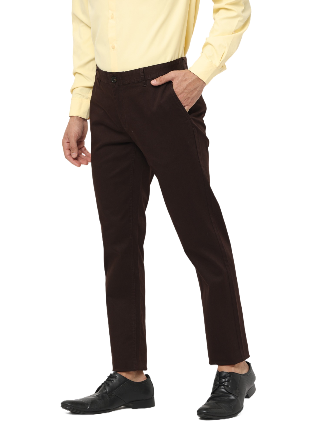 Men's Slim Fit Cotton Chino Pants, Chocolate Brown