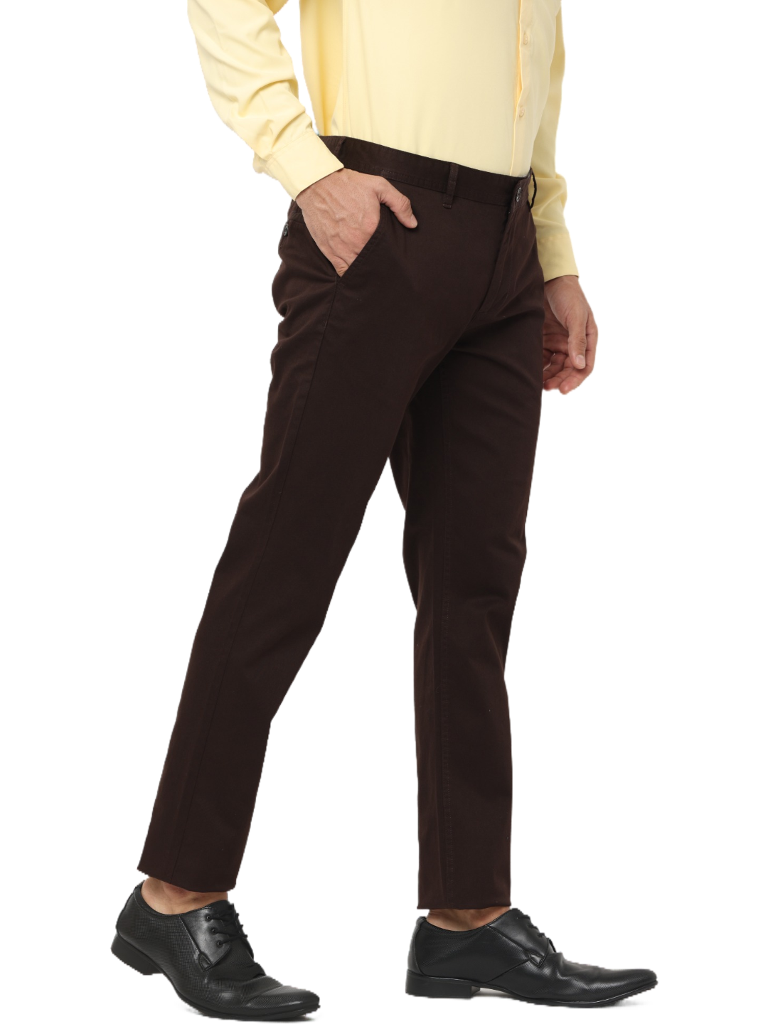 Men's Slim Fit Cotton Chino Pants, Chocolate Brown