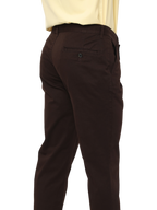 Men's Slim Fit Cotton Chino Pants, Chocolate Brown