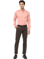 Men's Slim Fit Cotton Chino Pants, Charcoal Brown