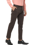 Men's Slim Fit Cotton Chino Pants, Charcoal Brown