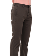 Men's Slim Fit Cotton Chino Pants, Charcoal Brown
